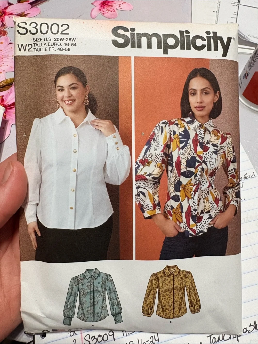 BN UNCUT SIMPLICITY 3002 W2 PLUS SIZE BLOUSES SEWING PATTERNS